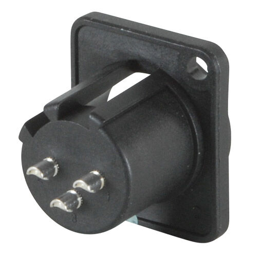 Neutrik NC3MPP PP Series Male Panel Mount XLR Connector Black